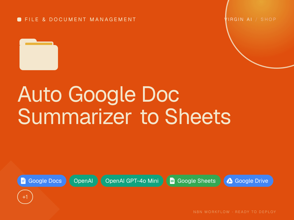 Auto Google Doc Summarizer to Sheets