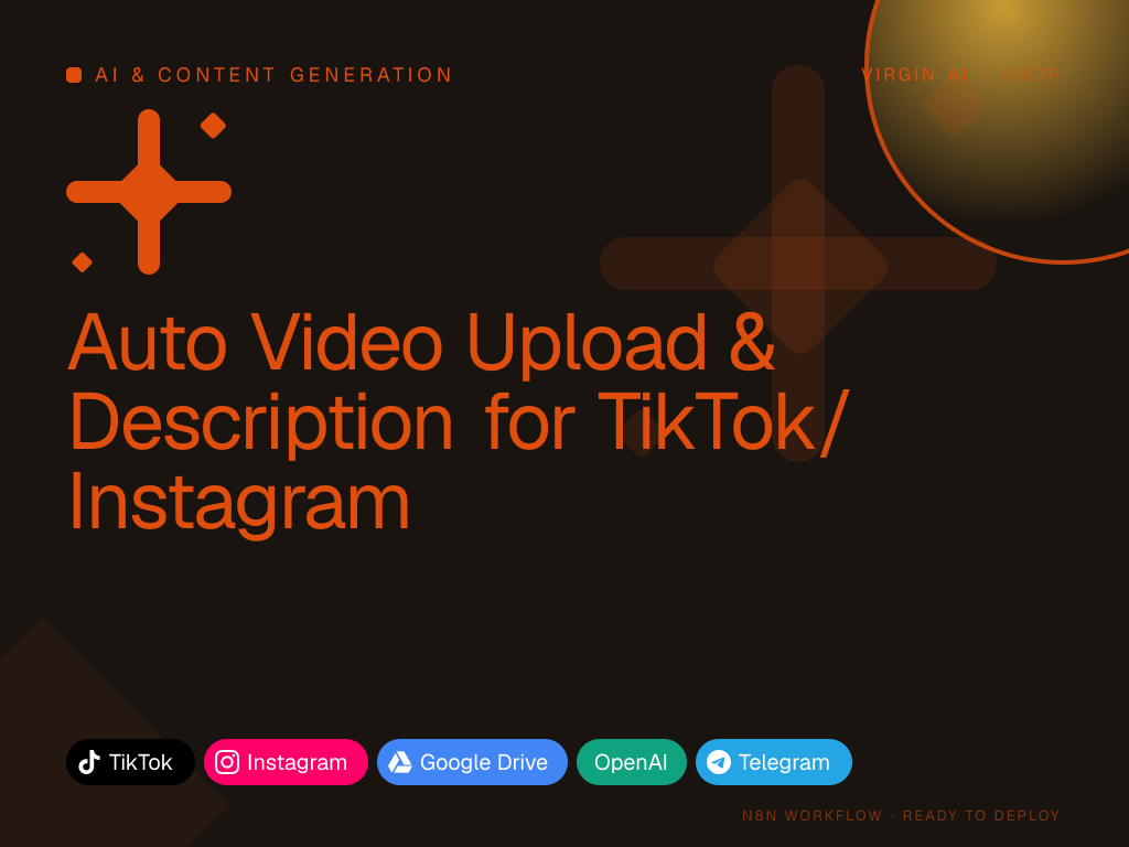 Auto Video Upload & Description for TikTok/Instagram