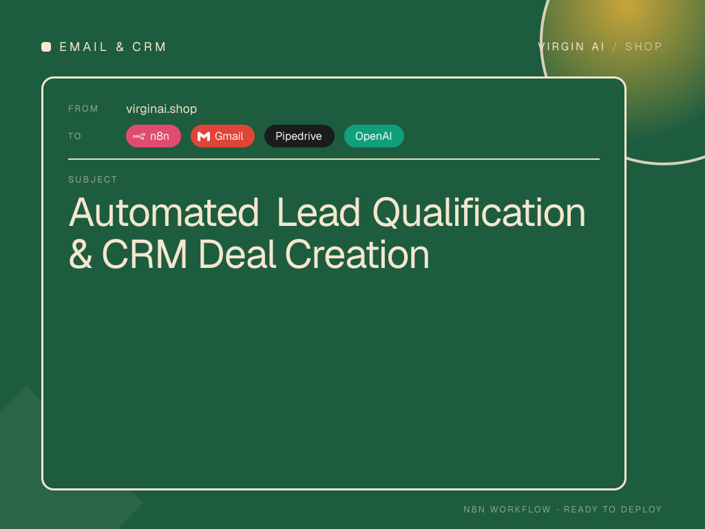 Automated Lead Qualification & CRM Deal Creation
