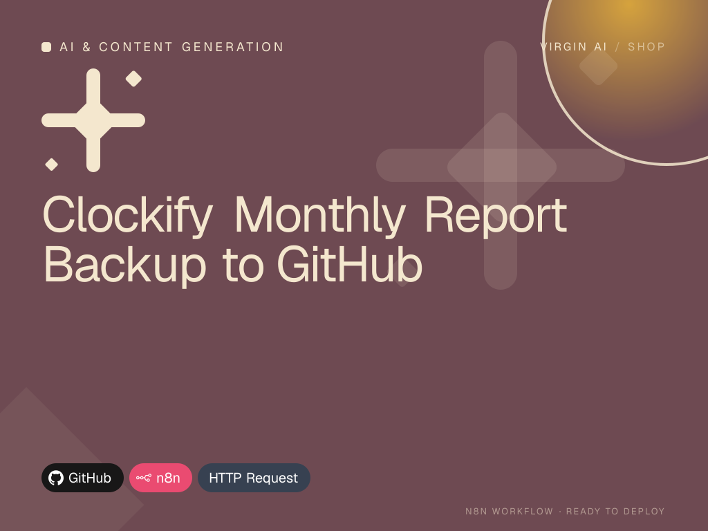 Clockify Monthly Report Backup to GitHub
