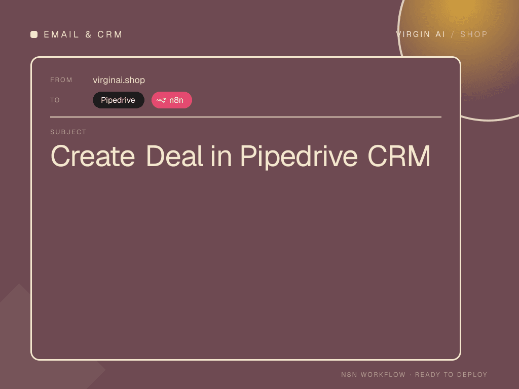 Create Deal in Pipedrive CRM