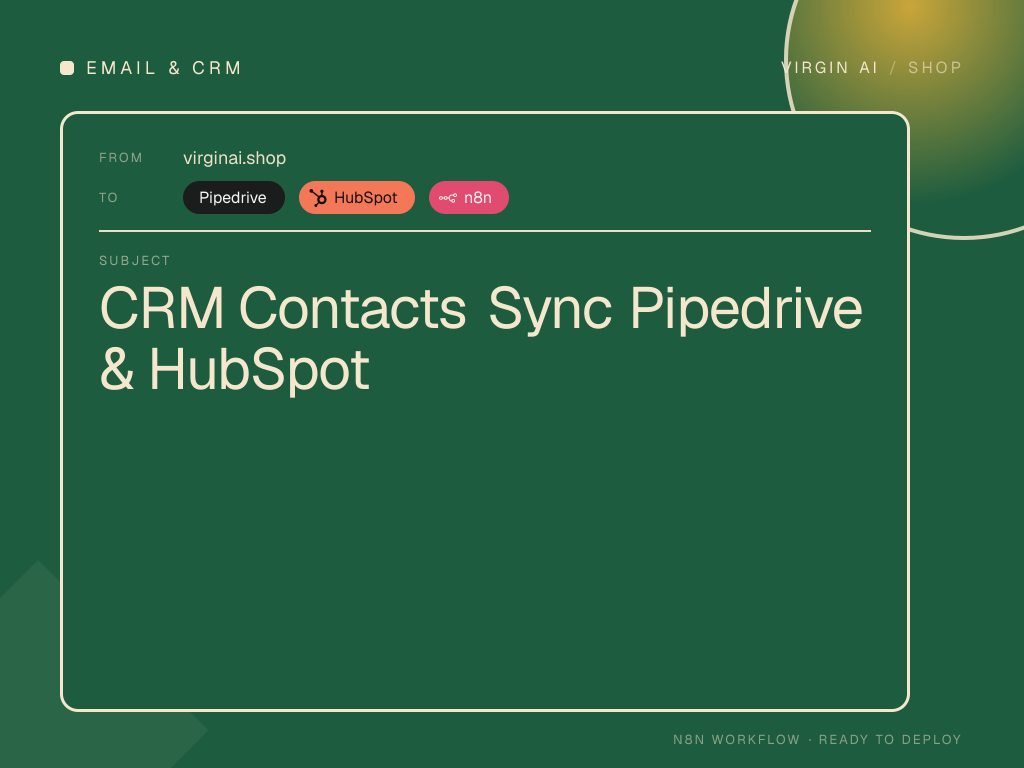 CRM Contacts Sync Pipedrive & HubSpot