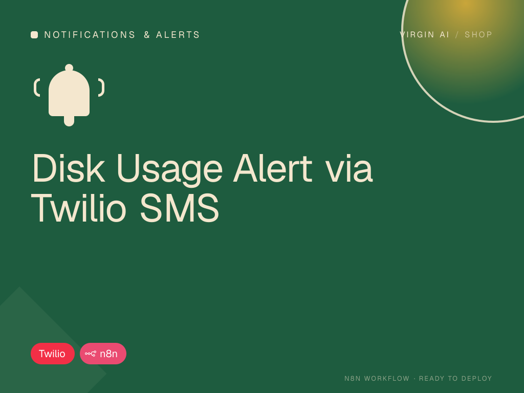 Disk Usage Alert via Twilio SMS