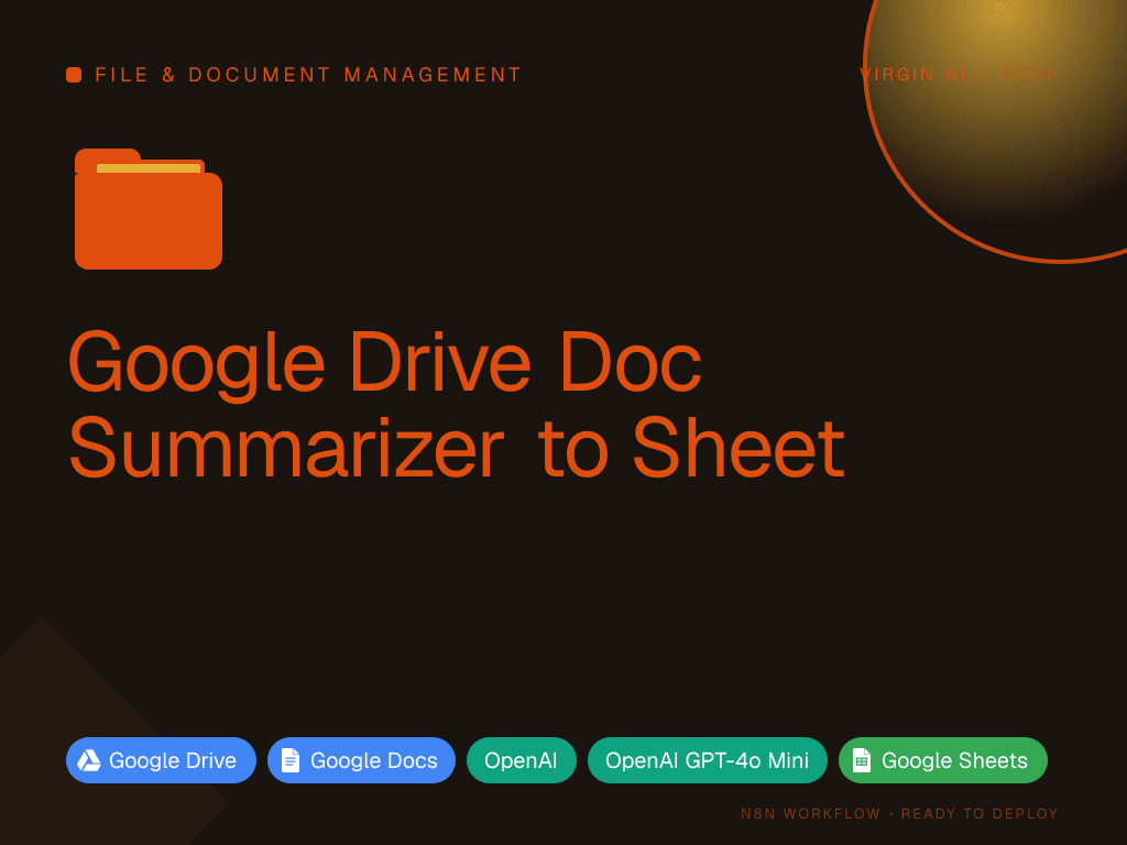 Google Drive Doc Summarizer to Sheet