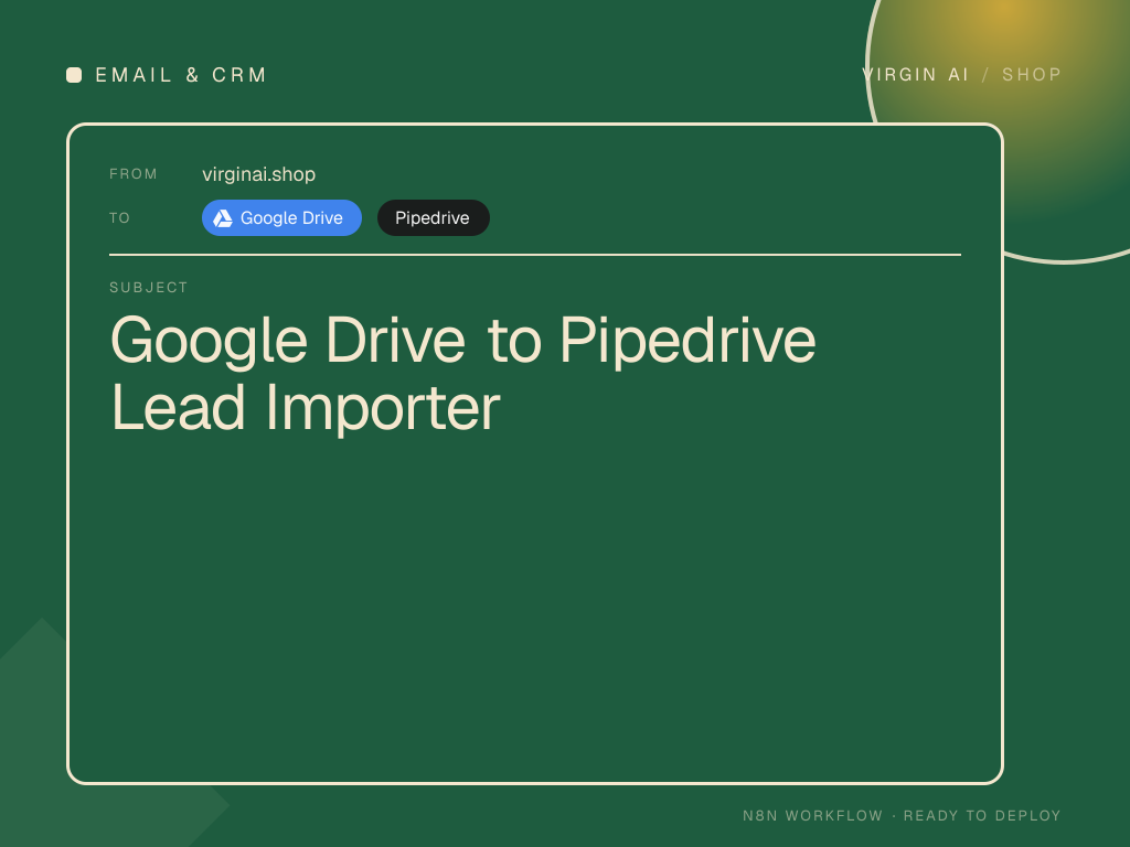 Google Drive to Pipedrive Lead Importer