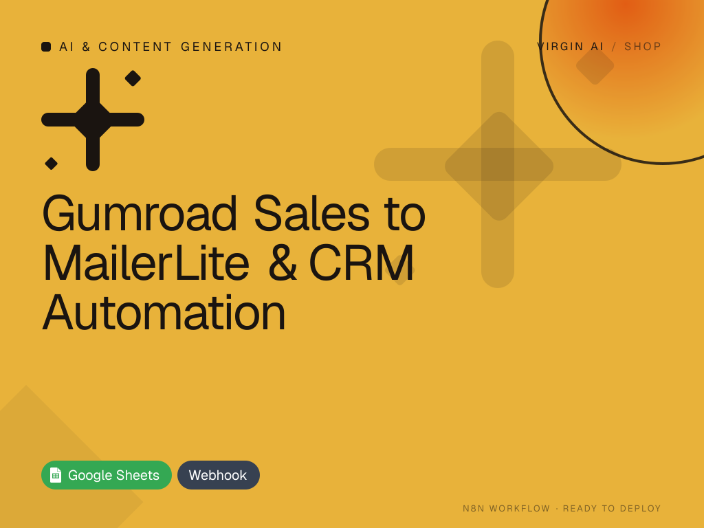 Gumroad Sales to MailerLite & CRM Automation