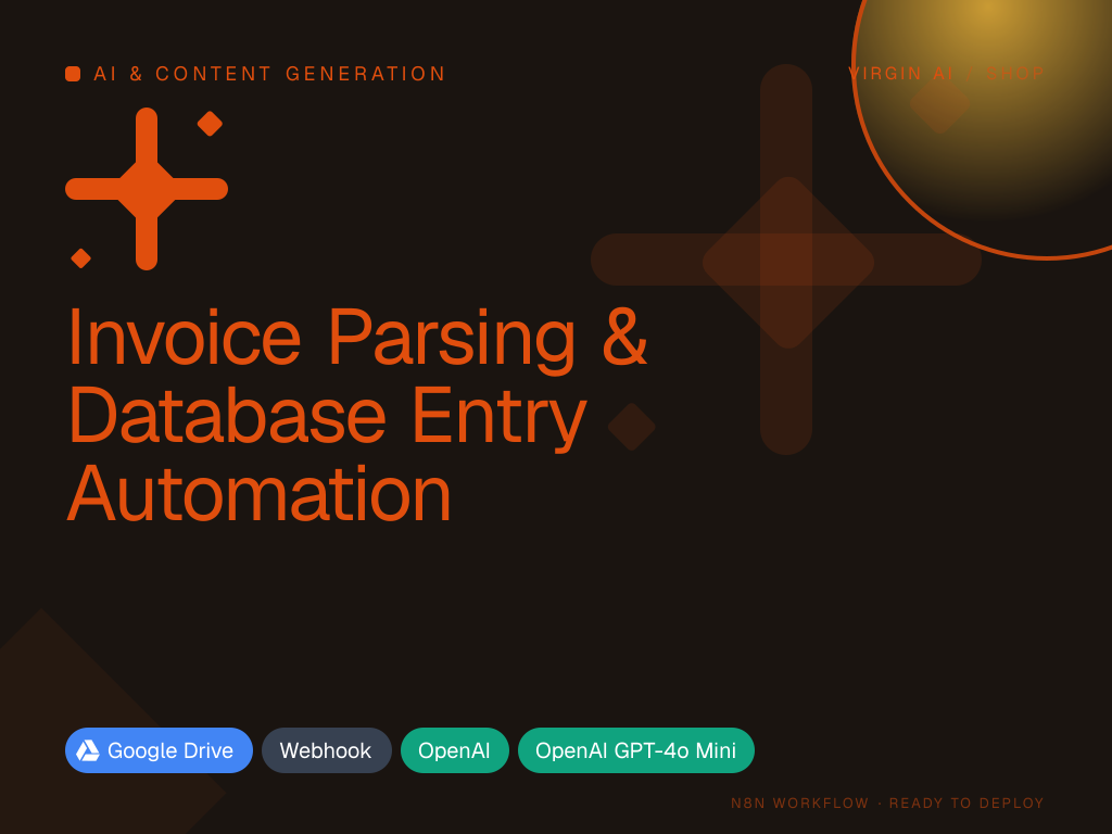 Invoice Parsing & Database Entry Automation