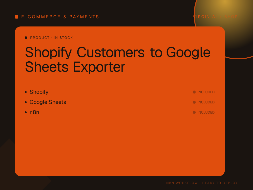 Shopify Customers to Google Sheets Exporter