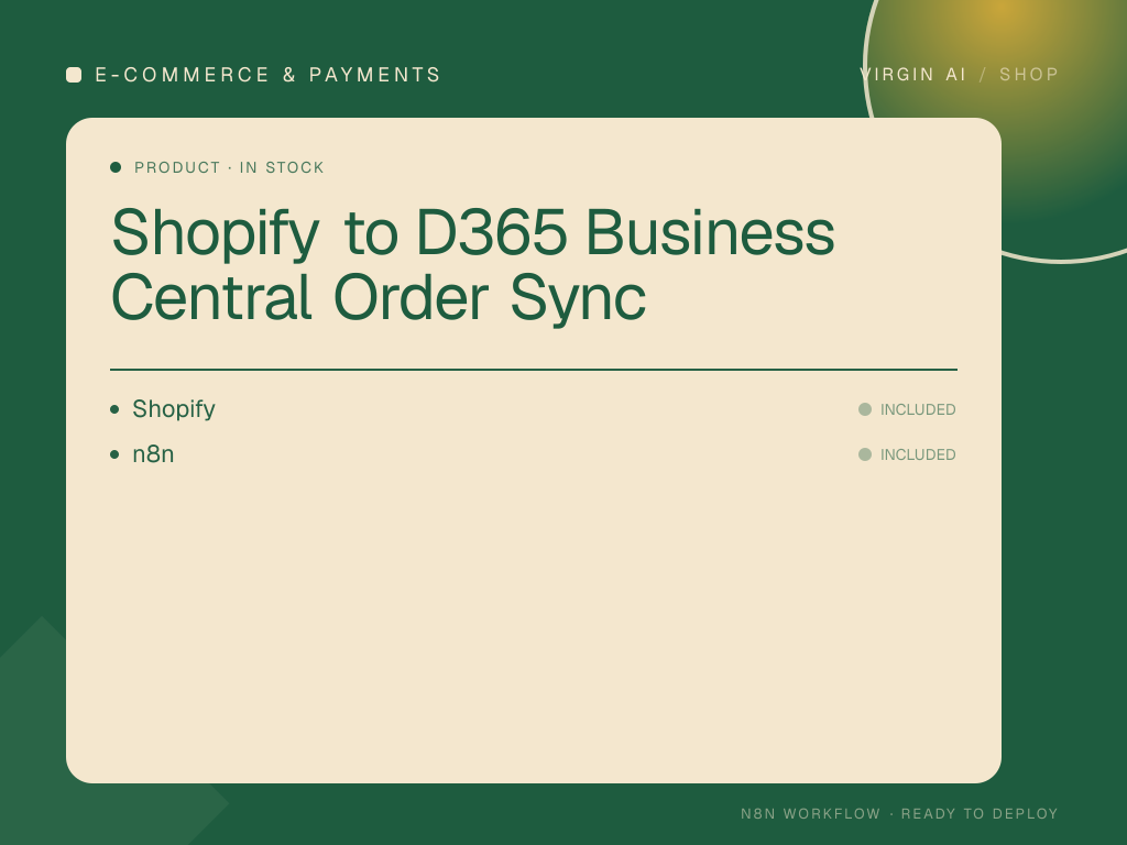 Shopify to D365 Business Central Order Sync