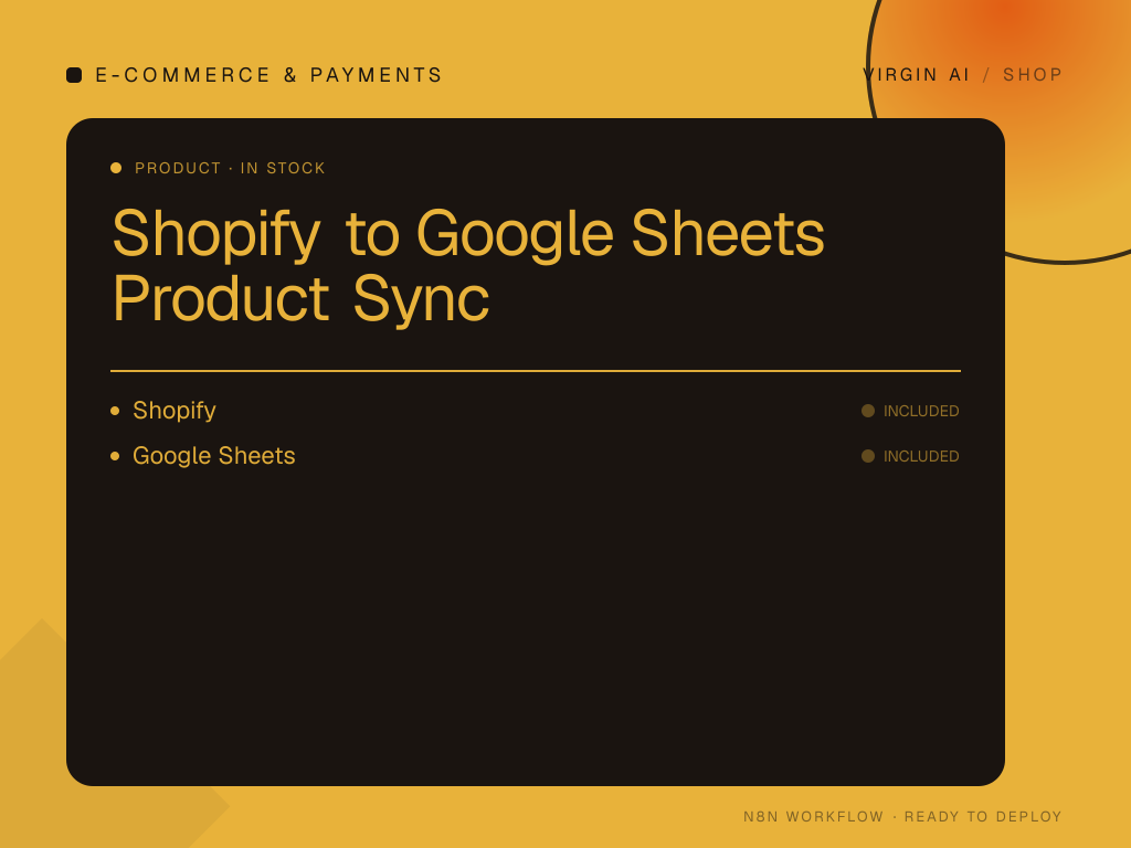 Shopify to Google Sheets Product Sync