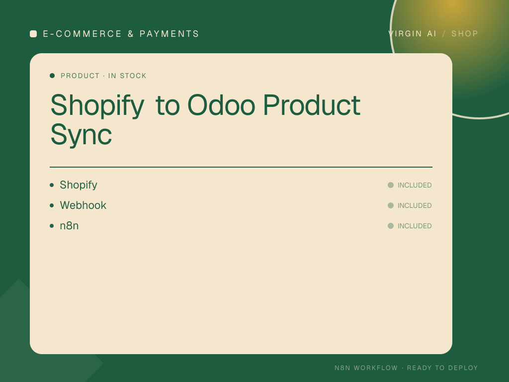 Shopify to Odoo Product Sync