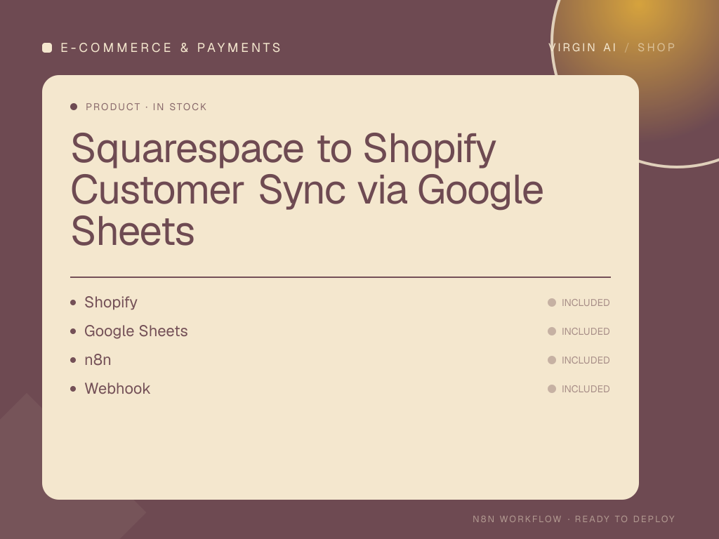 Squarespace to Shopify Customer Sync via Google Sheets