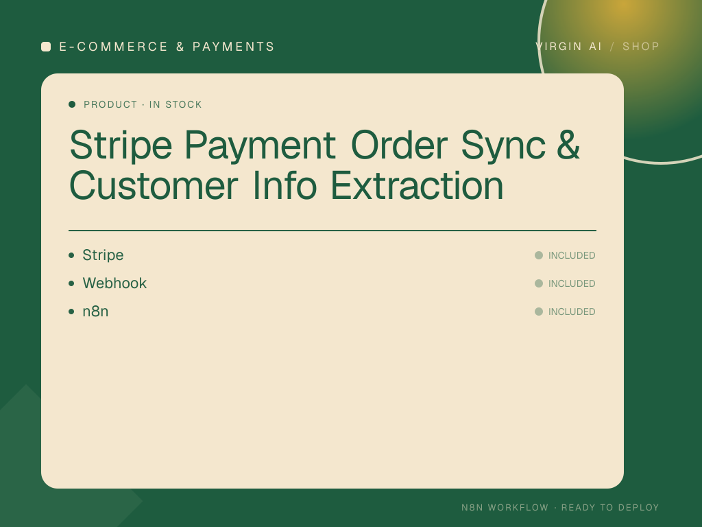 Stripe Payment Order Sync & Customer Info Extraction
