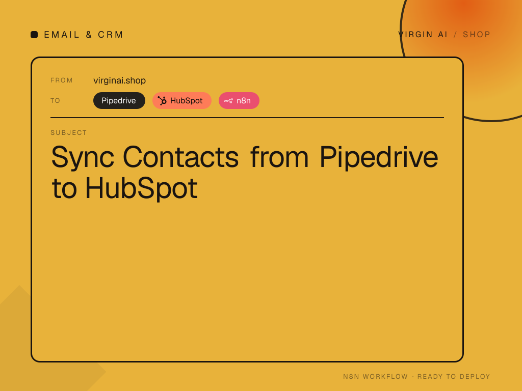Sync Contacts from Pipedrive to HubSpot