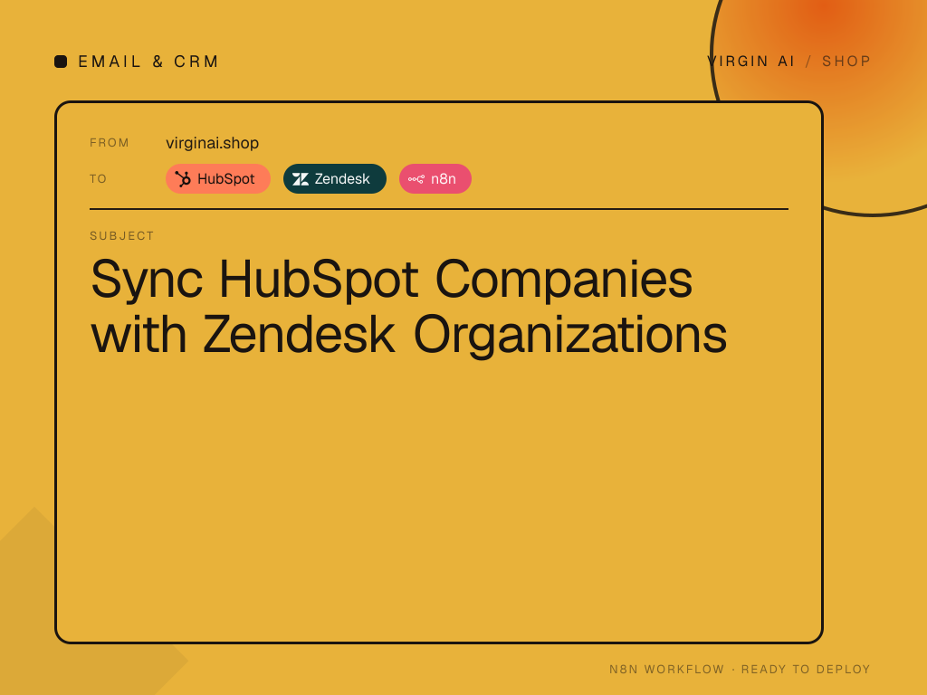 Sync HubSpot Companies with Zendesk Organizations
