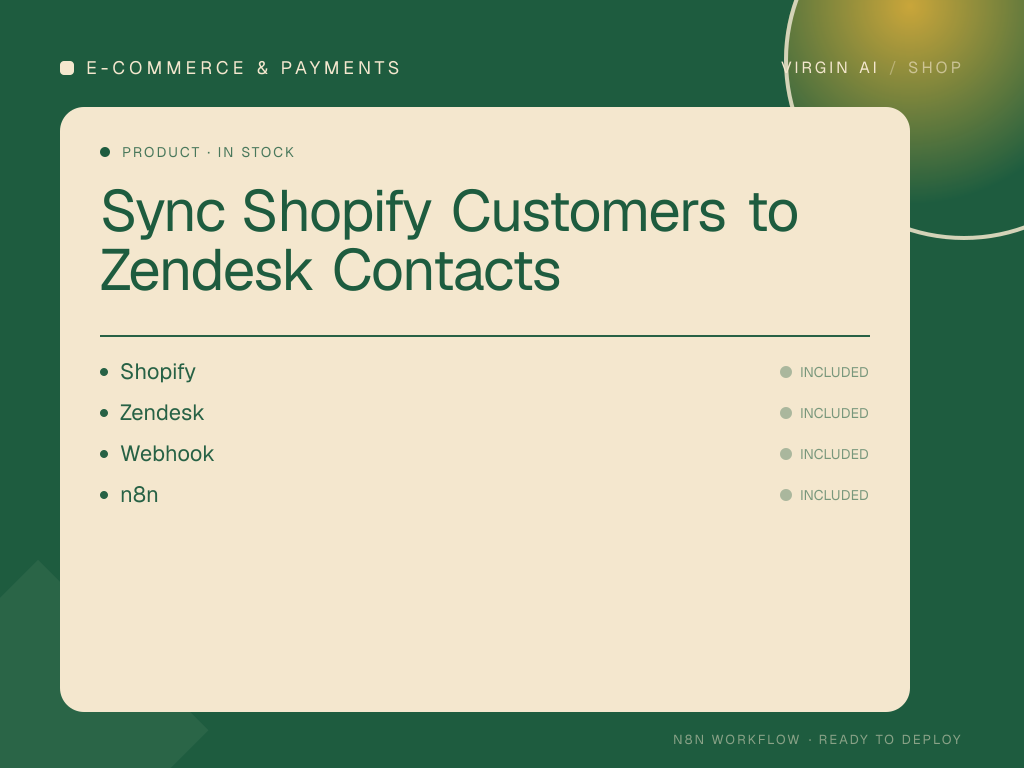 Sync Shopify Customers to Zendesk Contacts