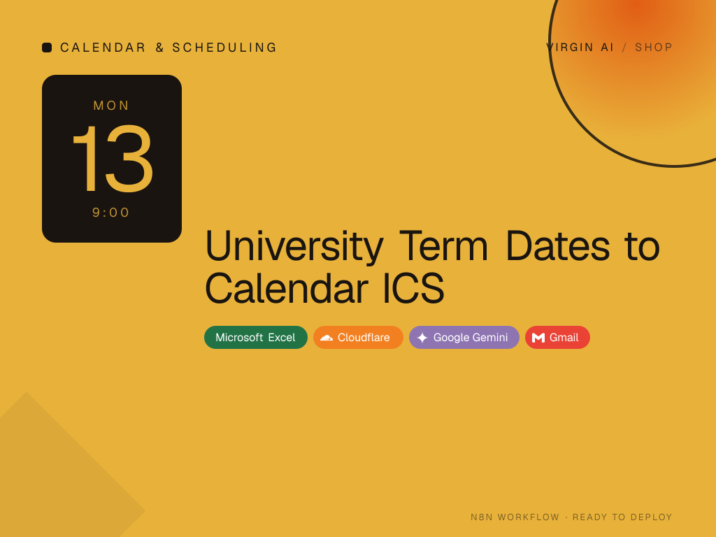 University Term Dates to Calendar ICS