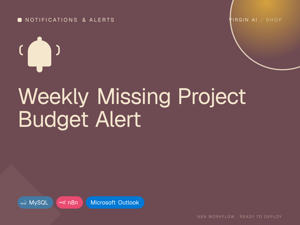 Weekly Missing Project Budget Alert