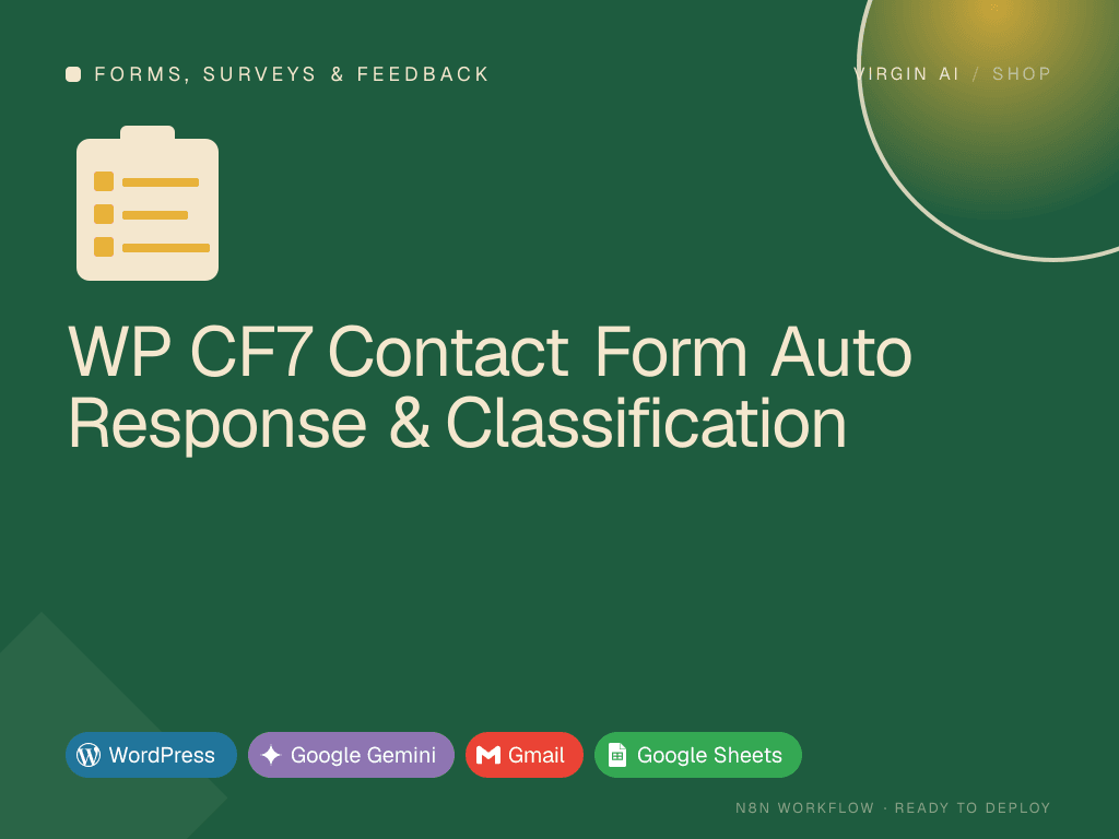 WP CF7 Contact Form Auto Response & Classification