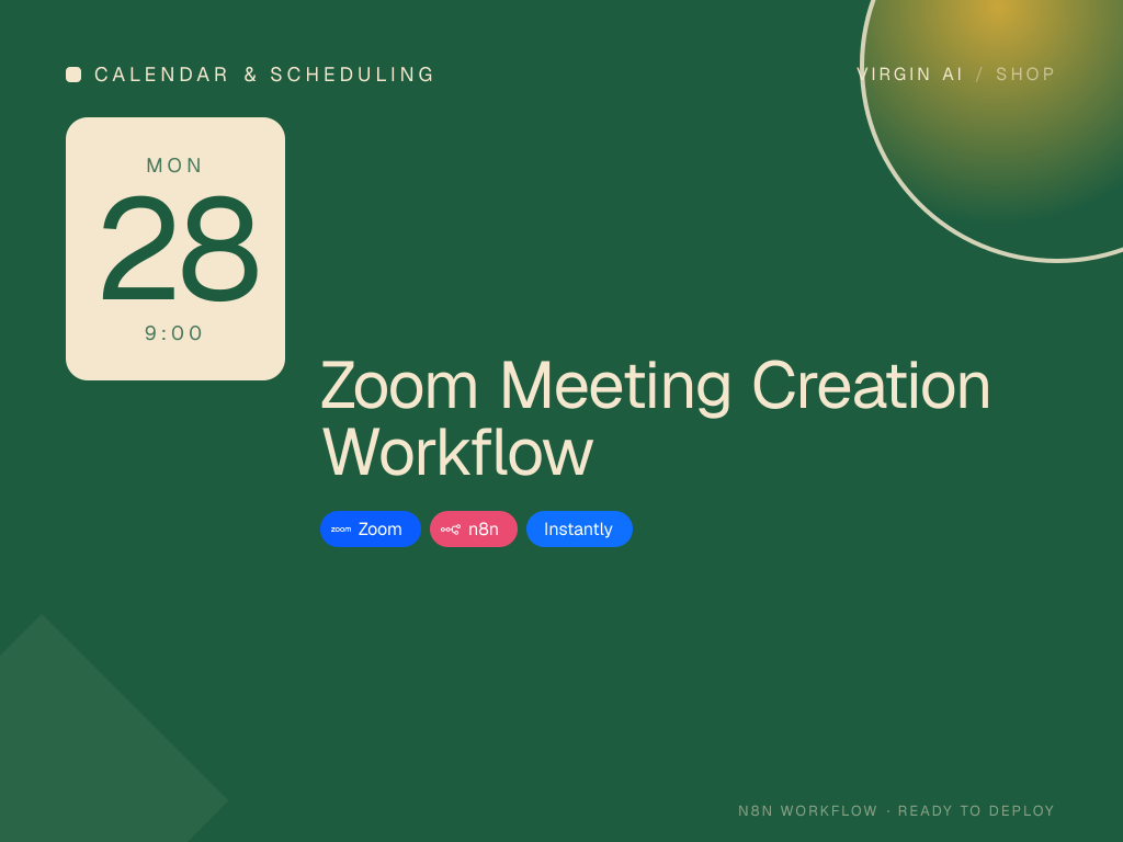 Zoom Meeting Creation Workflow