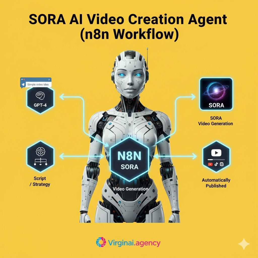 SORA AI Video Creation Agent – Fully Automated n8n Workflow for Script, Sora Generation & Auto-Publishing