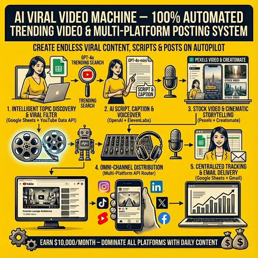 100% Automated Trending Video ; Multi-Platform Posting System (n8n)
